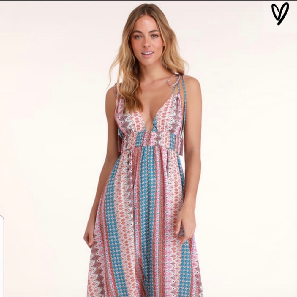 Lulu’s Pink/Blue Maxi Dress